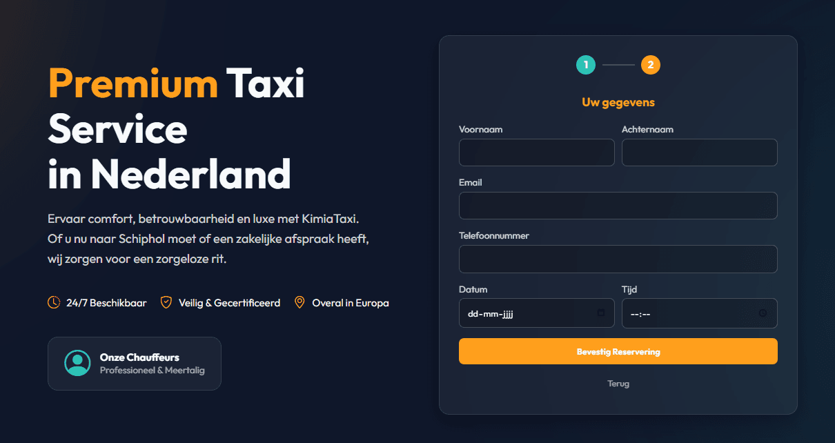Taxi Reserverings screenshot