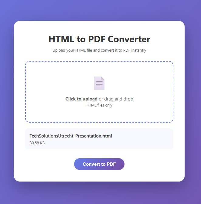 HTML naar PDF Converter